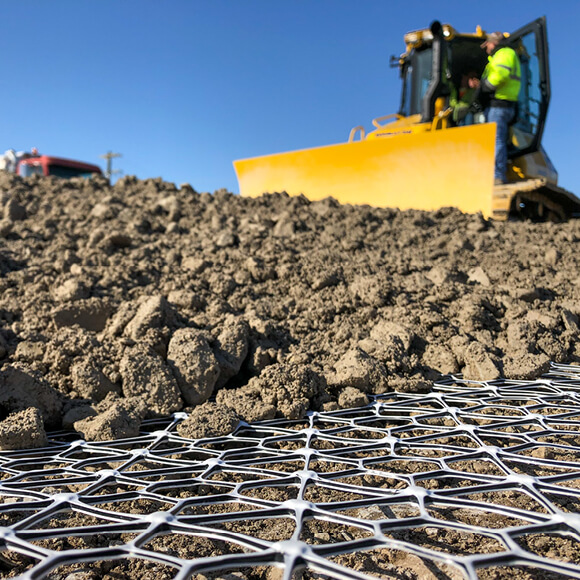 Tensar Triaxial Geogrids beneath substrate material 