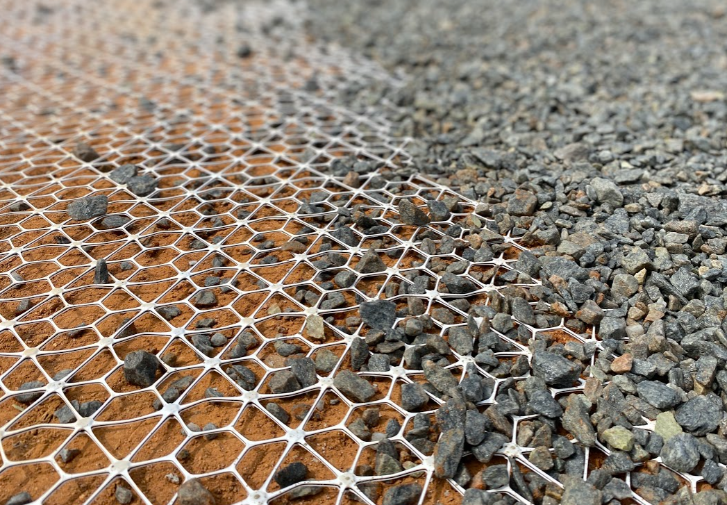Tensar's InterAx Geogrid with Aggregate on top